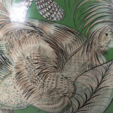 c. 1940 Large Tonala Green Birds of Paradise and Floral Pottery Floor Vase