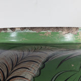 c. 1940 Large Tonala Green Birds of Paradise and Floral Pottery Floor Vase