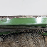 c. 1940 Large Tonala Green Birds of Paradise and Floral Pottery Floor Vase