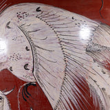 c.1930's Large Tonala Resplendant Quetzal Pottery Floor Vase - 34.75"H