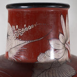 c.1930's Large Tonala Resplendant Quetzal Pottery Floor Vase - 34.75"H