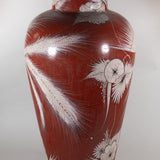 c.1930's Large Tonala Resplendant Quetzal Pottery Floor Vase - 34.75"H
