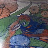 c.1940 Large Tonala Birds of Paradise and Floral Pottery Vase
