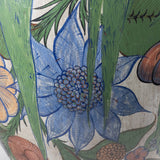 c.1940 Large Tonala Birds of Paradise and Floral Pottery Vase