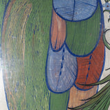 c.1940 Large Tonala Birds of Paradise and Floral Pottery Vase