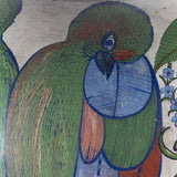c.1940 Large Tonala Birds of Paradise and Floral Pottery Vase