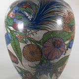 c.1940 Large Tonala Birds of Paradise and Floral Pottery Vase