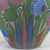 c.1940 Large Tonala Floral Pottery Floor Vase