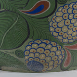 c.1940 Large Tonala Floral Pottery Floor Vase