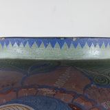 c.1940 Large Tonala Floral Pottery Floor Vase