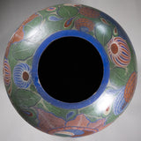 c.1940 Large Tonala Floral Pottery Floor Vase