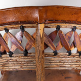 Mexican Equipale Barrel Wood and Leather Armchair
