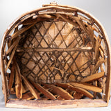 Mexican Equipale Barrel Wood and Leather Armchair