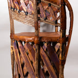 Mexican Equipale Barrel Wood and Leather Armchair