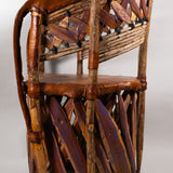 Mexican Equipale Barrel Wood and Leather Armchair