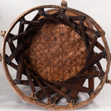 Mexican Equipale Barrel Wood and Leather Armchair