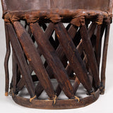 Mexican Equipale Barrel Wood and Leather Armchair