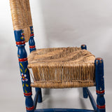 c.1940s Guadalajara Chair with Rush Seat and Back Floral Design