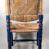 c.1940s Guadalajara Chair with Rush Seat and Back Floral Design