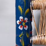 c.1940s Guadalajara Chair with Rush Seat and Back Floral Design