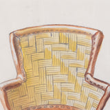 Mexican Old Chihuahua Chair with original Miguel Covarrubias Artwork, 9.75"H x 7"W