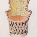 Mexican Old Chihuahua Chair with original Miguel Covarrubias Artwork, 9.75"H x 7"W