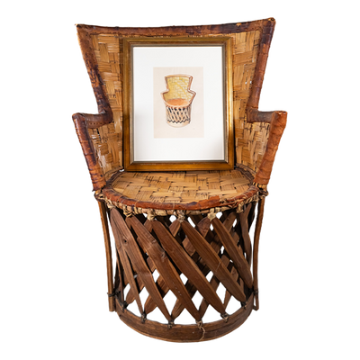 Mexican Old Chihuahua Chair with original Miguel Covarrubias Artwork, 9.75"H x 7"W