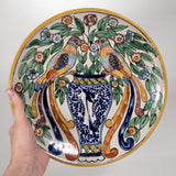 Casa Guevara - C.1930s Mexican Talavera Plate with Pair of Resplendent Quetzal Birds