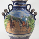 Jesús Guerrero Santos - "Los Hacendados" Tonala, Jalisco Mexican Ceramic Urn with Lid, Dated 1995