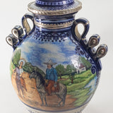 Jesús Guerrero Santos - "Los Hacendados" Tonala, Jalisco Mexican Ceramic Urn with Lid, Dated 1995
