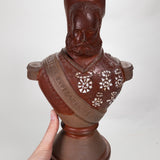 Rare 19th Century Antique Cuernavaca Mexican Emperor Maximilian Pottery Bust Pitcher