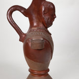 Rare 19th Century Antique Cuernavaca Mexican Emperor Maximilian Pottery Bust Pitcher