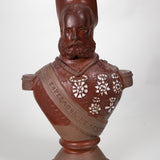 Rare 19th Century Antique Cuernavaca Mexican Emperor Maximilian Pottery Bust Pitcher
