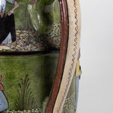 A Major C.1930 Tlaquepaque Mexican Green Pottery Pitcher Dance/Music Motif