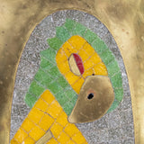Salvador Teran - Mid 20th C. Mexican Brass and Glass Mosaic Parrot Tray