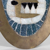 Salvador Teran - Mid 20th C. Mexican Brass and Glass Mosaic Mayan Portrait Tray