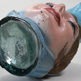 Hand Blown Mexican Pulque Figural Painted Pitcher, C.1930s