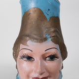 Hand Blown Mexican Pulque Figural Painted Pitcher, C.1930s