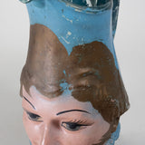 Hand Blown Mexican Pulque Figural Painted Pitcher, C.1930s