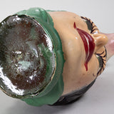 Hand Blown Mexican Pulque Figural Painted Pitcher, C.1930s