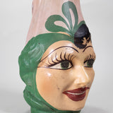 Hand Blown Mexican Pulque Figural Painted Pitcher, C.1930s