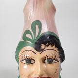 Hand Blown Mexican Pulque Figural Painted Pitcher, C.1930s