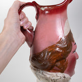 Hand Blown Mexican Pulque Figural Painted Mae West Pitcher, C.1930s