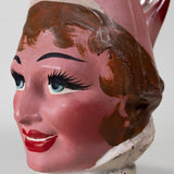 Hand Blown Mexican Pulque Figural Painted Mae West Pitcher, C.1930s