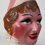 Hand Blown Mexican Pulque Figural Painted Mae West Pitcher, C.1930s