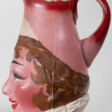Hand Blown Mexican Pulque Figural Painted Mae West Pitcher, C.1930s