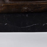 Francisco Arturo Marin (1907-1979) - Seated Woman on Equipale Chair Bronze Statue on Marble Base, C.1960