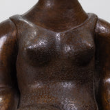 Francisco Arturo Marin (1907-1979) - Seated Woman on Equipale Chair Bronze Statue on Marble Base, C.1960