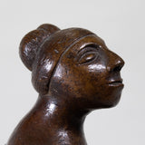 Francisco Arturo Marin (1907-1979) - Seated Woman on Equipale Chair Bronze Statue on Marble Base, C.1960