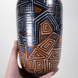 Luis Manuel Morales (b.1962) - Signed Vintage Michoacan Mexico Geometric Pottery Vase, Dated 1991
